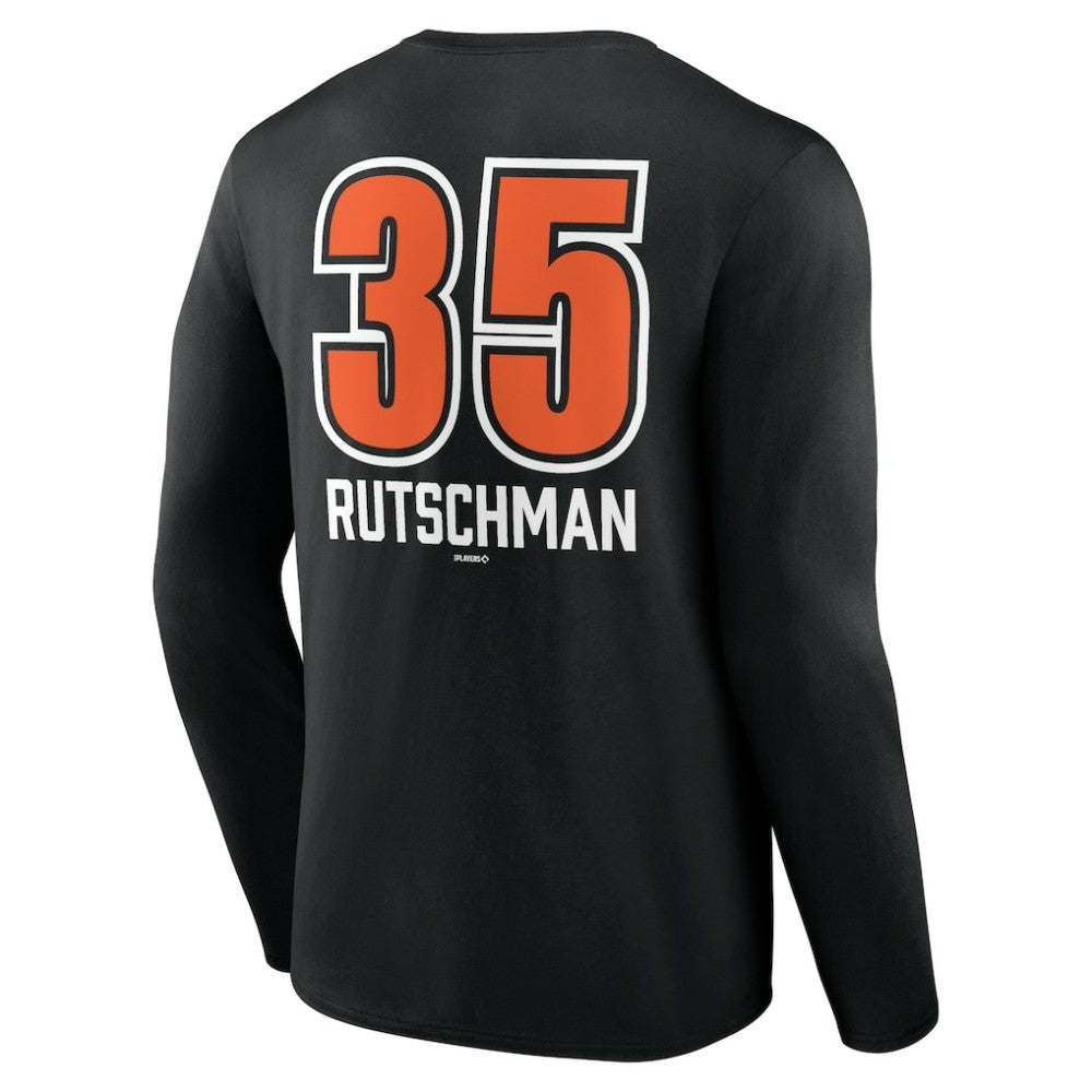 Adley Rutschman Baltimore Orioles Fastball Player Name & Number Long Sleeve T-Shirt - Black