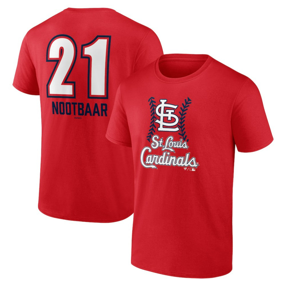 Lars Nootbaar St. Louis Cardinals Fastball Player Name & Number T-Shirt - Red