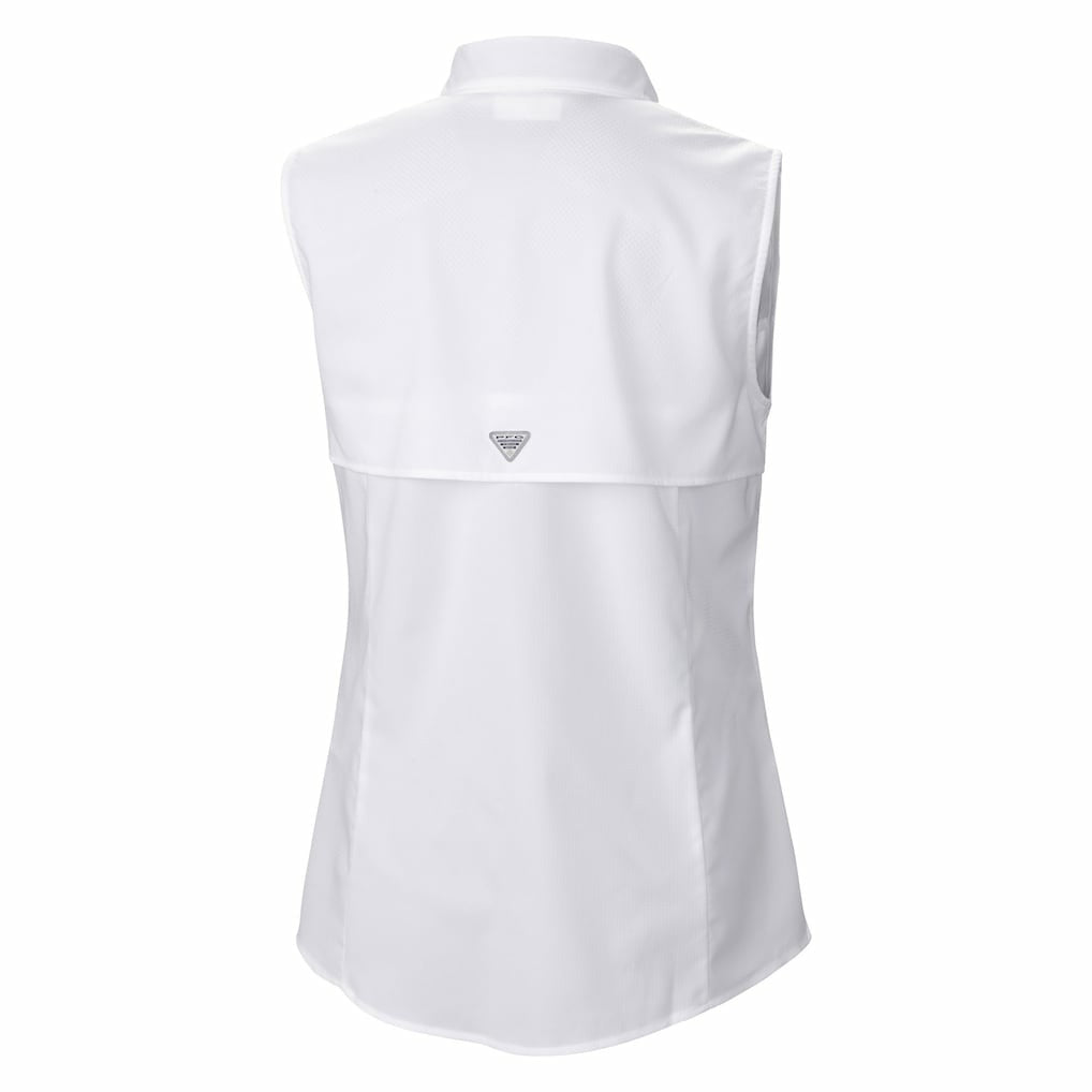 Jacksonville Jaguars Women's PFG Tamiami Omni-Shade Sleeveless Button-Up Shirt - White cheap