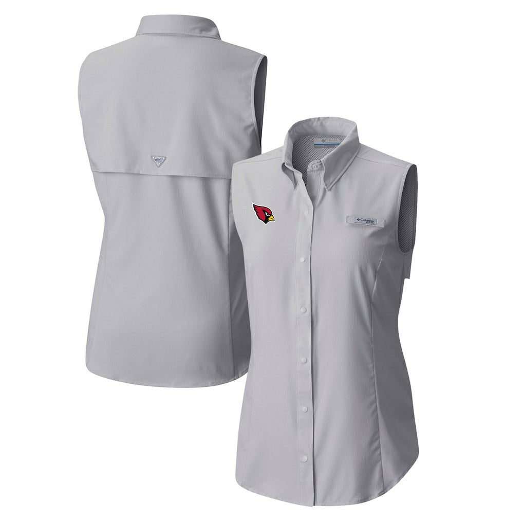 Arizona Cardinals Women's PFG Tamiami Omni-Shade Sleeveless Button-Up Shirt - Gray outlet
