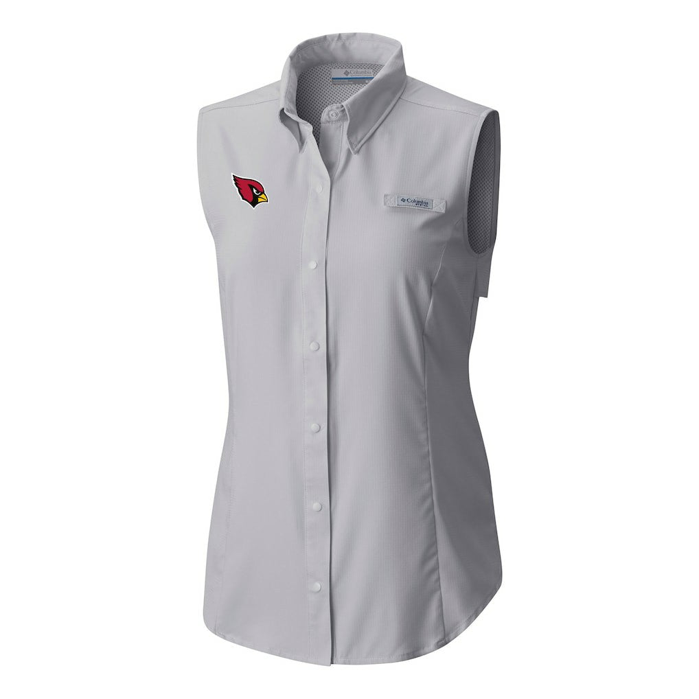 Arizona Cardinals Women's PFG Tamiami Omni-Shade Sleeveless Button-Up Shirt - Gray outlet