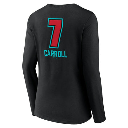 Corbin Carroll Arizona Diamondbacks Women's Name & Number Fastball V-Neck Long Sleeve T-Shirt - Black