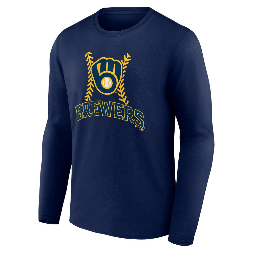 Christian Yelich Milwaukee Brewers Name & Number Fastball Long Sleeve T-Shirt - Navy