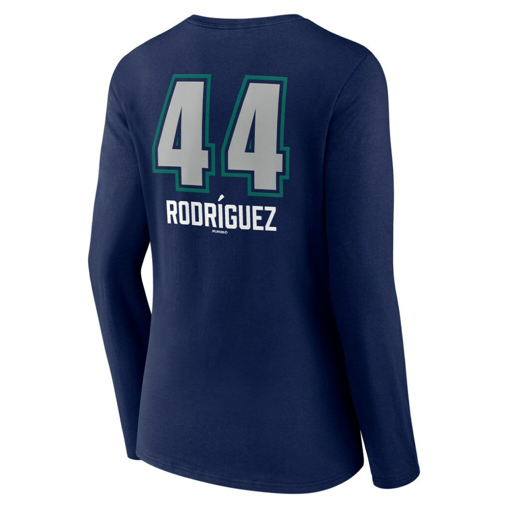 Julio Rodríguez Seattle Mariners Women's Name & Number Fastball V-Neck Long Sleeve T-Shirt - Navy