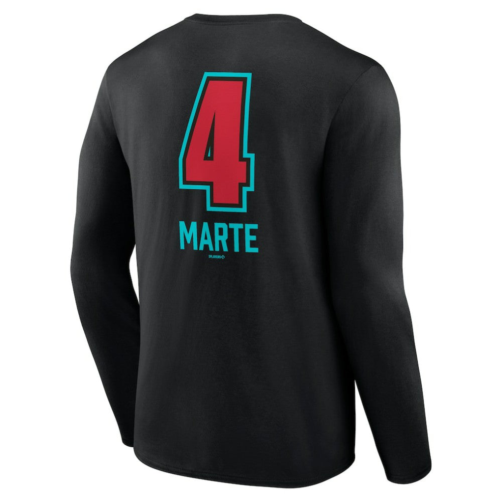 Ketel Marte Arizona Diamondbacks Name & Number Fastball Long Sleeve T-Shirt - Black