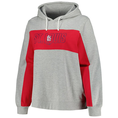 St. Louis Cardinals Profile Women's Plus Size Pullover Jersey Hoodie - Heather Gray