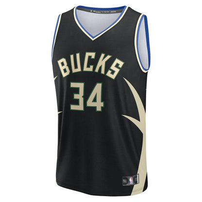 Giannis Antetokounmpo Milwaukee Bucks Youth Fast Break Replica Player Jersey - Statement Edition - Black | Fanatics for sale