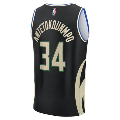 Giannis Antetokounmpo Milwaukee Bucks Youth Fast Break Replica Player Jersey - Statement Edition - Black | Fanatics for sale