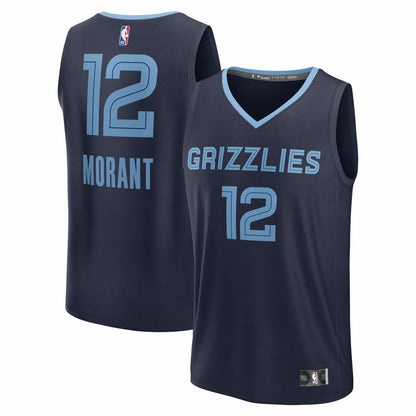 Ja Morant Memphis Grizzlies Youth Fast Break Replica Player Jersey - Icon Edition - Navy | Fanatics shop