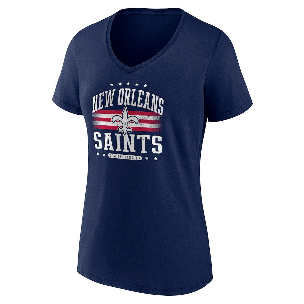 New Orleans Saints Women's Americana Team V-Neck T-Shirt - Navy outlet