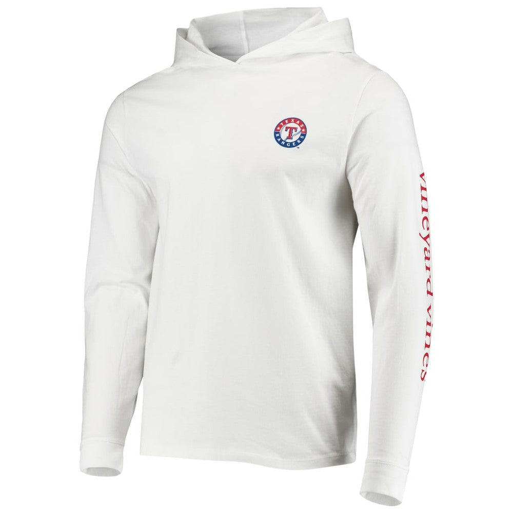 Texas Rangers Vineyard Vines Long Sleeve Hoodie T-Shirt - White