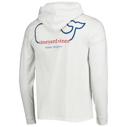 Texas Rangers Vineyard Vines Long Sleeve Hoodie T-Shirt - White