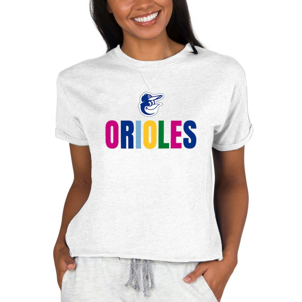 Baltimore Orioles Concepts Sport Women's Mainstream Terry Sweatshirt - Oatmeal