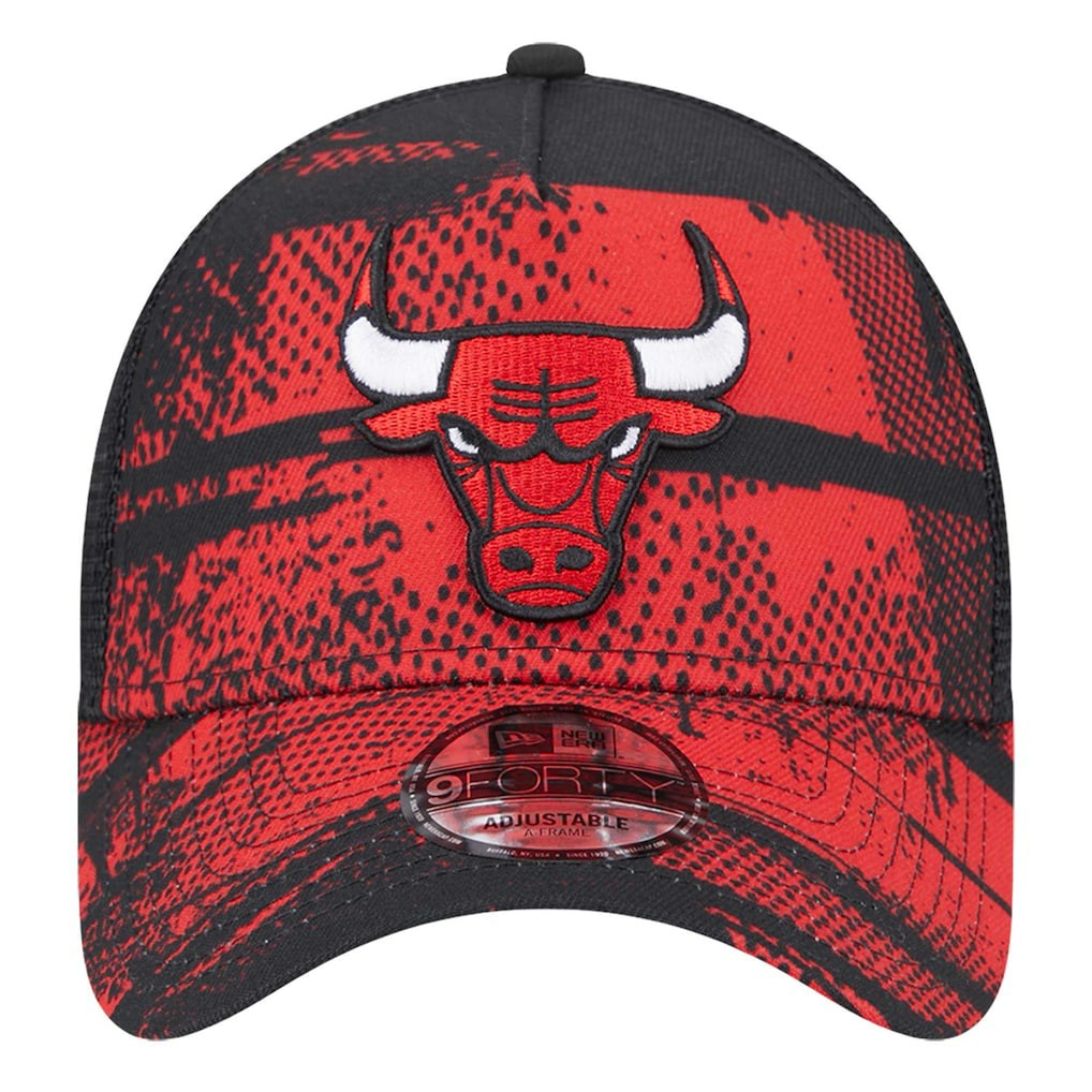 Chicago Bulls Tip Off A-Frame Trucker 9FORTY Adjustable Hat - Black/Red | New Era outlet