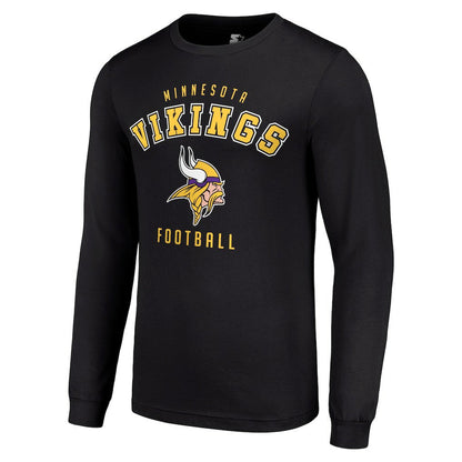 Minnesota Vikings Starter Long Sleeve T-Shirt - Black sale