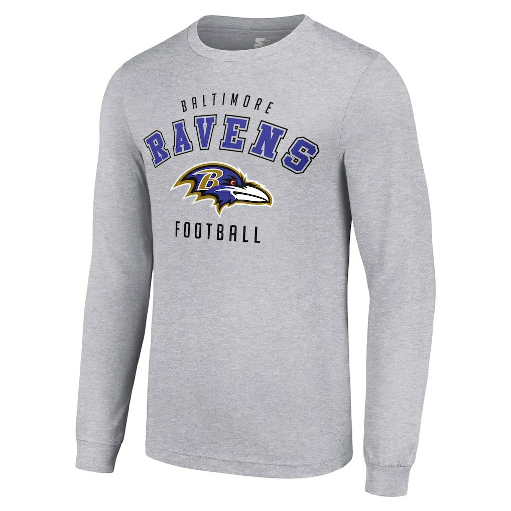 Baltimore Ravens Starter Long Sleeve T-Shirt - Heather Gray for sale
