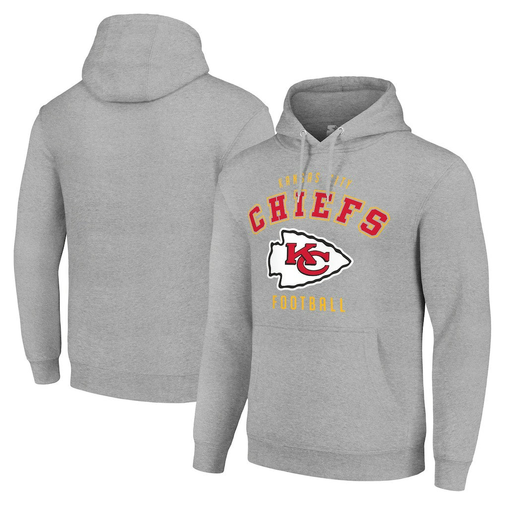 Kansas City Chiefs Starter Unisex Logo Pullover Hoodie - Heather Gray sale