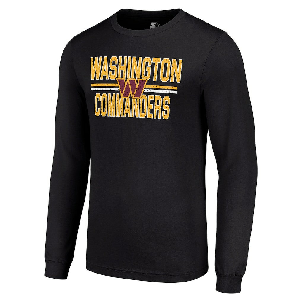 Washington Commanders Starter Team Mesh Print Graphic Long Sleeve T-Shirt - Black cheap