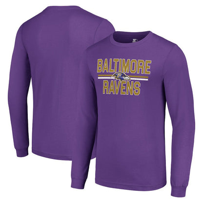Baltimore Ravens Starter Team Mesh Print Graphic Long Sleeve T-Shirt - Purple cheap