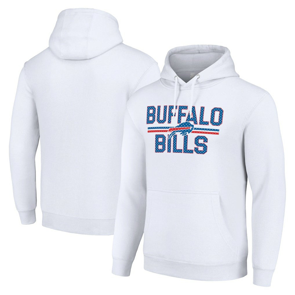 Buffalo Bills Starter Unisex Team Mesh Print Graphic Tri-Blend Pullover Hoodie - White sale