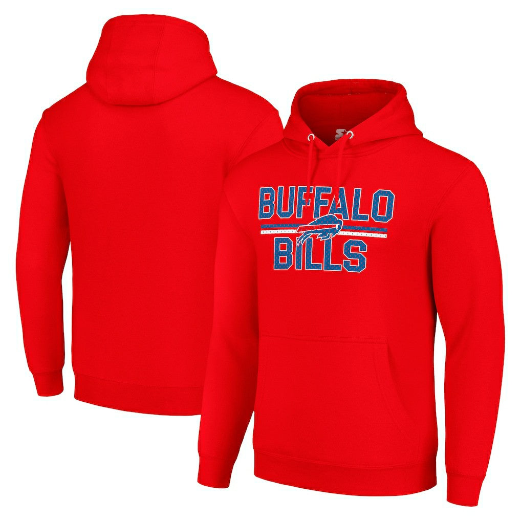 Buffalo Bills Starter Unisex Team Mesh Print Graphic Tri-Blend Pullover Hoodie - Red discount