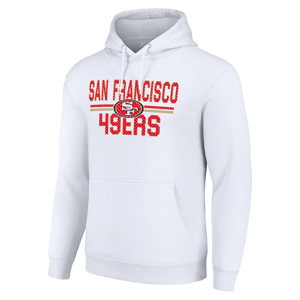 San Francisco 49ers Starter Unisex Team Mesh Print Graphic Tri-Blend Pullover Hoodie - White on sale