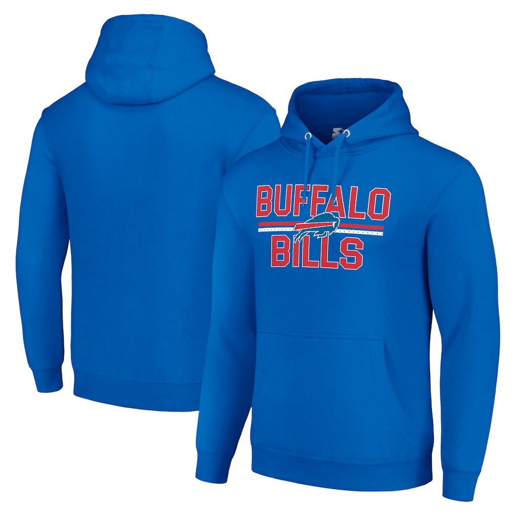 Buffalo Bills Starter Unisex Team Mesh Print Graphic Tri-Blend Pullover Hoodie - Royal online