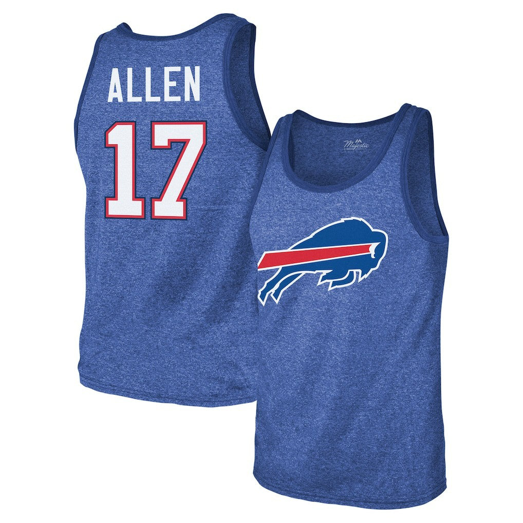 Josh Allen Buffalo Bills Majestic Threads Tri-Blend Player Name & Number Tank Top - Royal on sale