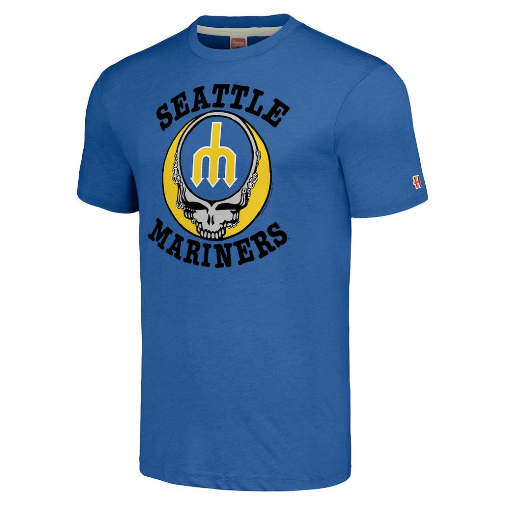 Seattle Mariners Homage Grateful Dead Tri-Blend T-Shirt - Royal