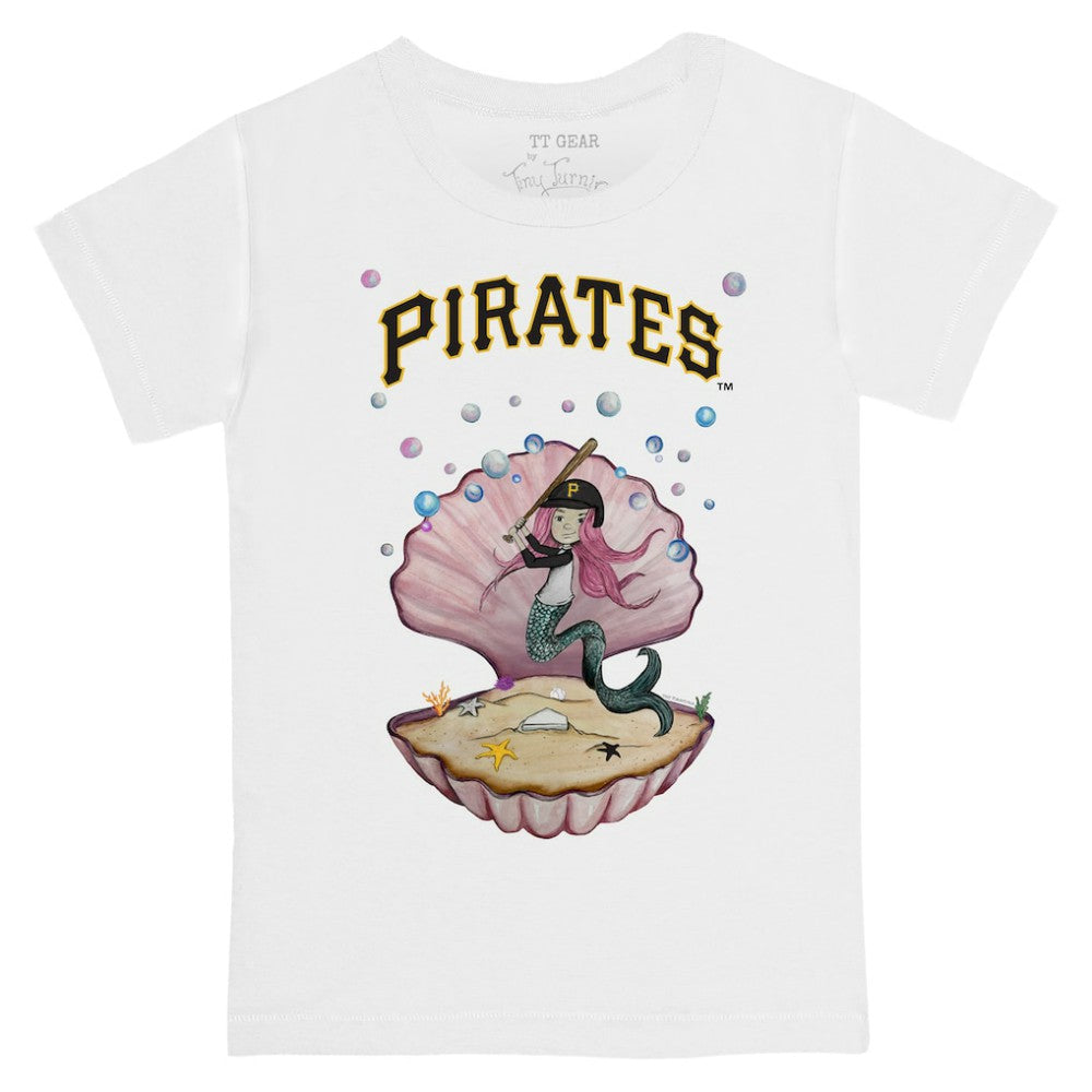 Pittsburgh Pirates Tiny Turnip Youth Mermaid T-Shirt - White
