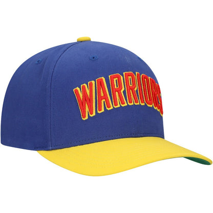 Golden State Warriors Team Up Classic Edition Adjustable Hat - Royal/Gold | Mitchell & Ness for sale