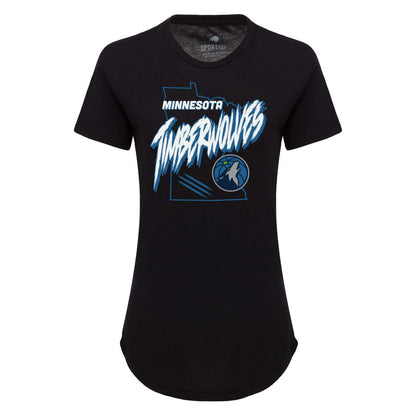 Minnesota Timberwolves Sportiqe Women's Phoebe Super Soft Tri-Blend T-Shirt - Black sale