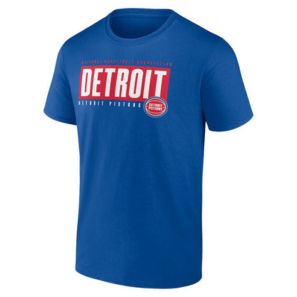 Detroit Pistons Blocked Out T-Shirt sale - Blue outlet