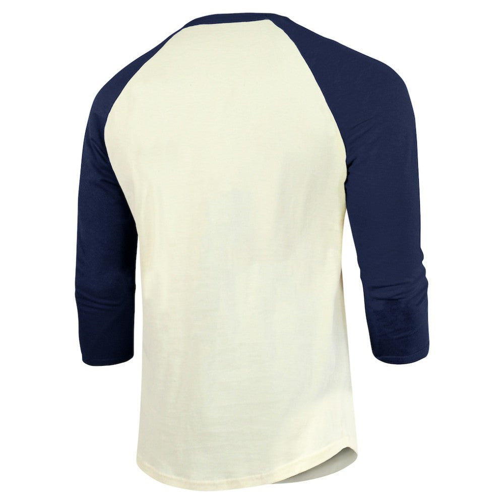 Boston Red Sox Majestic Threads Raglan 3/4-Sleeve T-Shirt - Cream/Navy