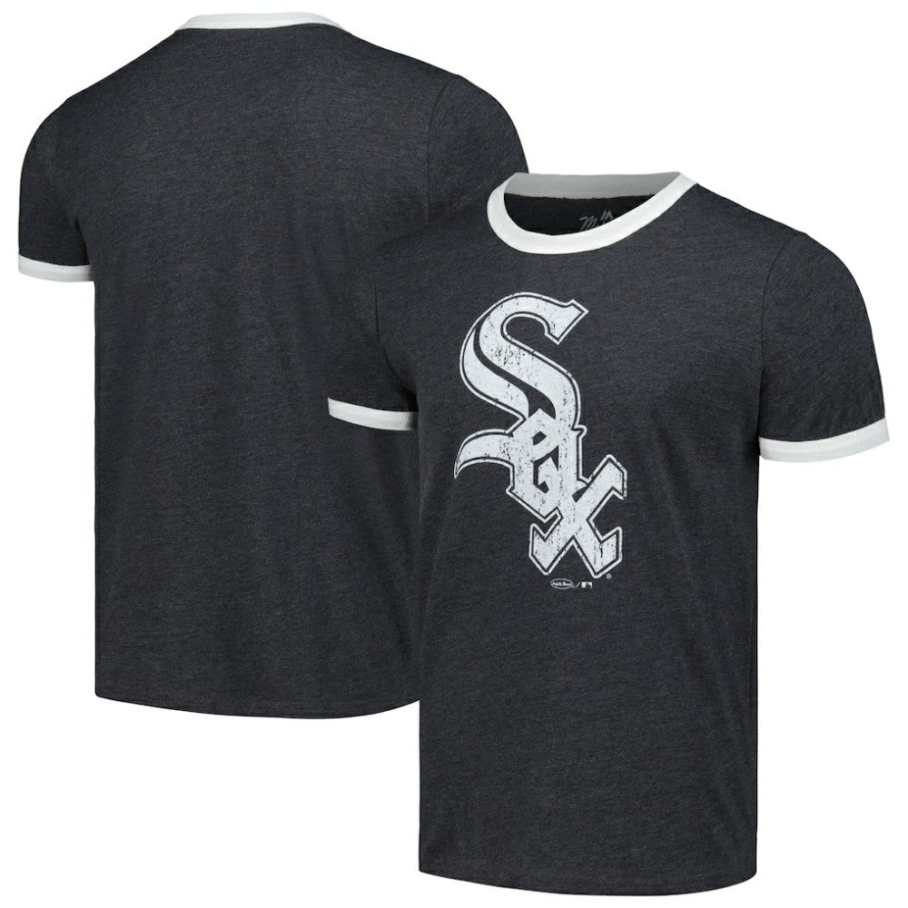 Chicago White Sox Majestic Threads Ringer Tri-Blend T-Shirt - Black