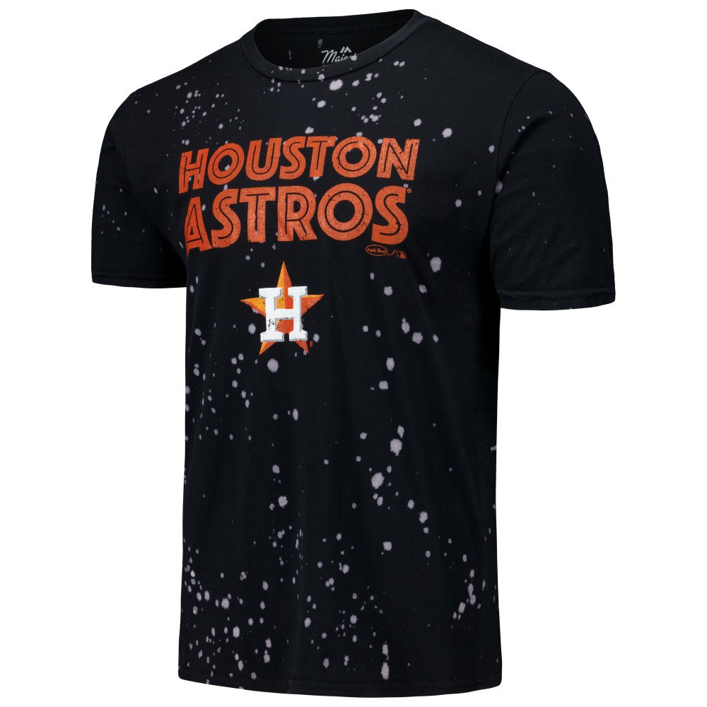 Houston Astros Majestic Threads Splatter T-Shirt - Black/White