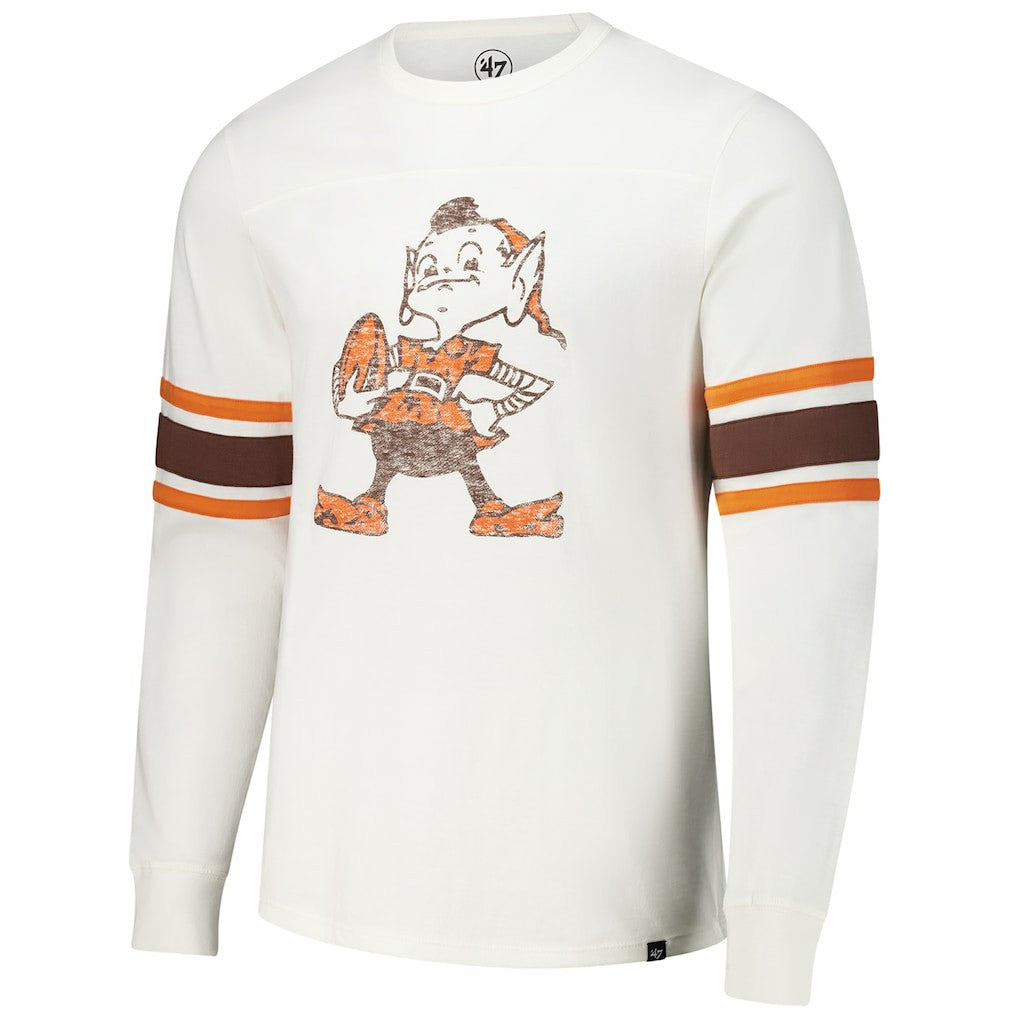Cleveland Browns '47 Gridiron Throwback Premier Brex Long Sleeve T-Shirt - White outlet