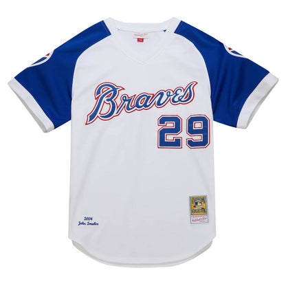 John Smoltz Atlanta Braves 2004 Cooperstown Collection Authentic Throwback Jersey - White | Mitchell & Ness