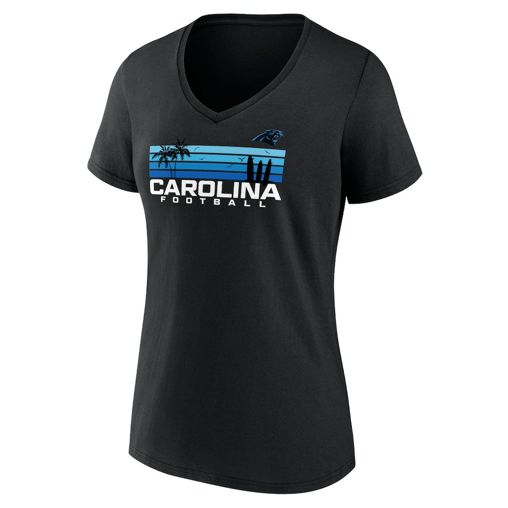 Carolina Panthers Women's Defensive Stand V-Neck T-Shirt - Black on sale