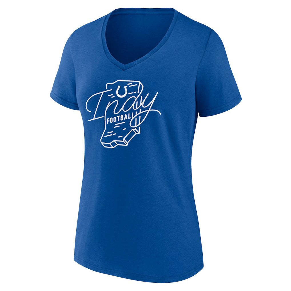 Indianapolis Colts Women's Defensive Stand V-Neck T-Shirt - Royal on sale