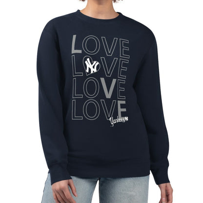 New York Yankees G-III 4Her by Carl Banks Women's Love Team Logo Fleece Pullover Sweatshirt - Navy