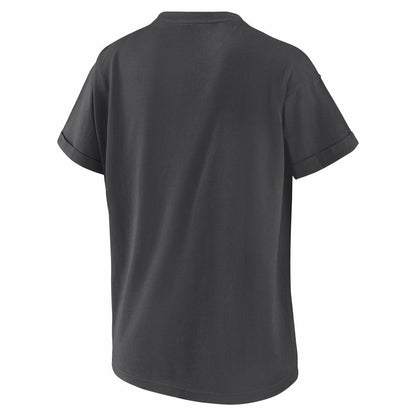 Cincinnati Reds WEAR by Erin Andrews Women's Domestic Box Color Boyfriend T-Shirt - Charcoal