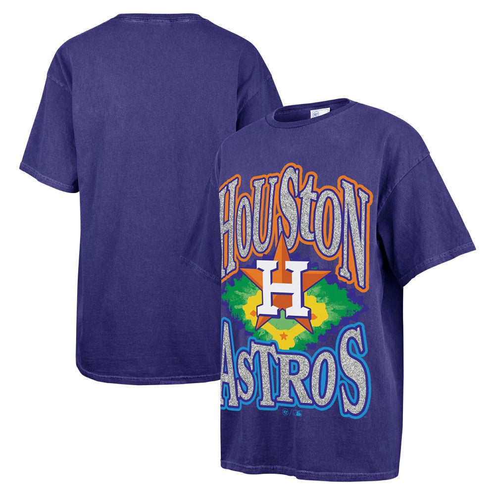 Houston Astros Women's Flashing Lights Boyfriend T-Shirt - Navy | 47 brand