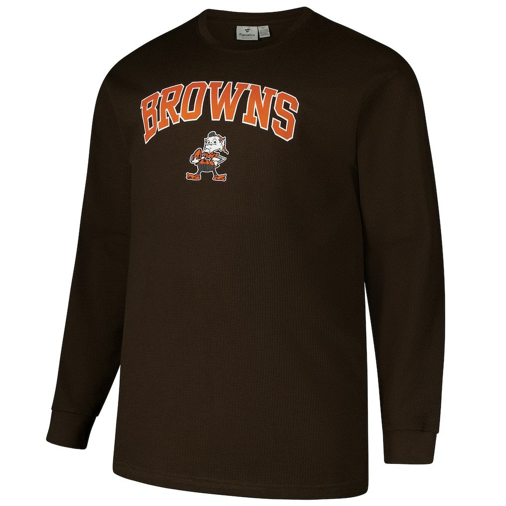 Cleveland Browns Big & Tall Throwback Thermal Long Sleeve T-Shirt - Brown for sale