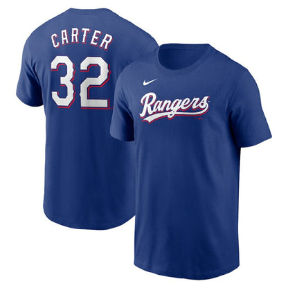 Evan Carter Texas Rangers Fuse Name & Number T-Shirt - Royal | Nike