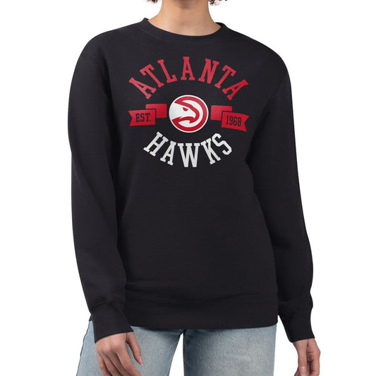 Atlanta Hawks G-III 4Her by Carl Banks Women's Large Team Logo Graphic Fleece Pullover Sweatshirt - Black for sale