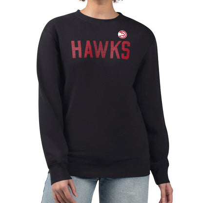Atlanta Hawks G-III 4Her by Carl Banks Women's Dot Print Team Graphic Fleece Pullover Sweatshirt - Black discount