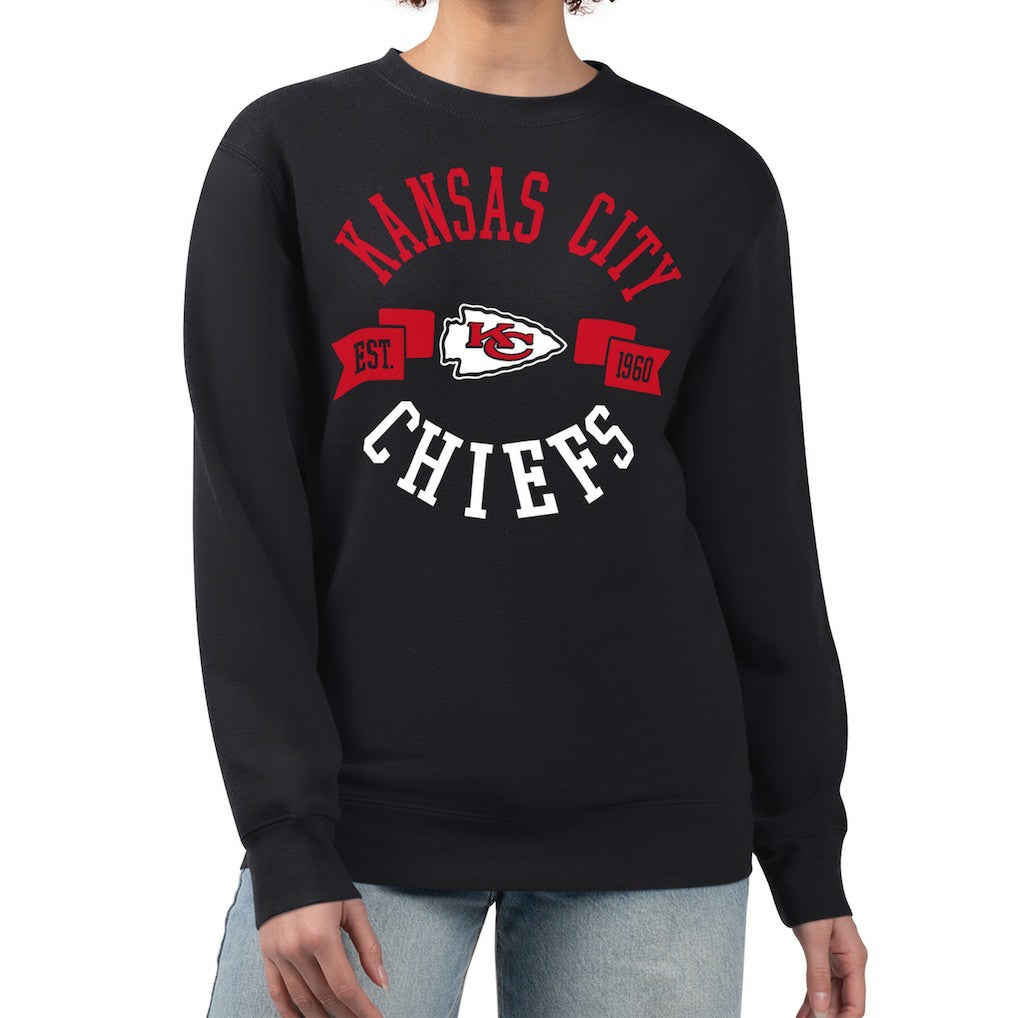 Kansas City Chiefs G-III 4Her by Carl Banks Women's Large Team Graphic Fleece Pullover Sweatshirt - Black discount