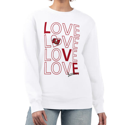 Tampa Bay Buccaneers G-III 4Her by Carl Banks Women's Lots of Love Graphic Fleece Pullover Sweatshirt - White online