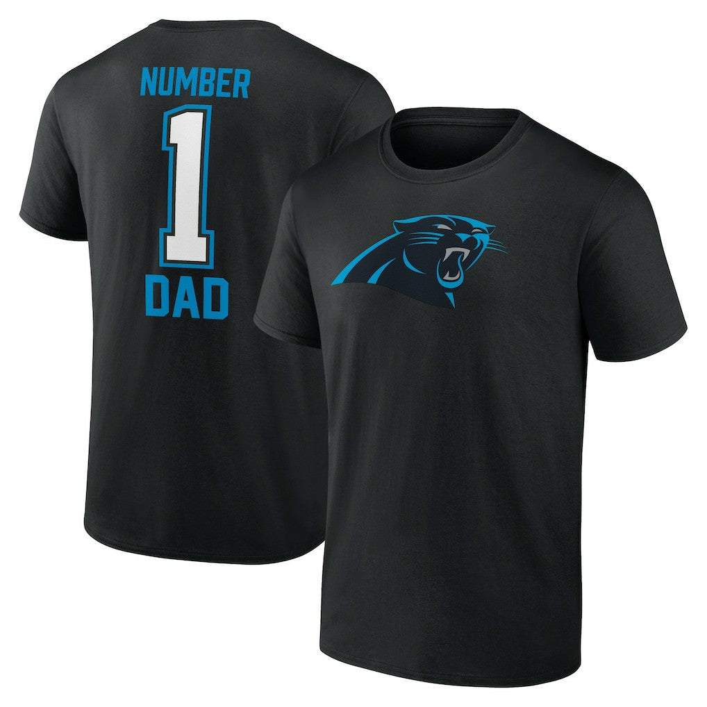 Carolina Panthers Father's Day #1 Dad T-Shirt - Black sale